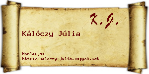 Kálóczy Júlia névjegykártya