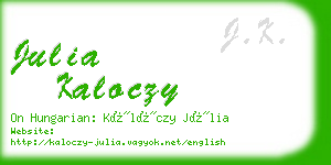 julia kaloczy business card